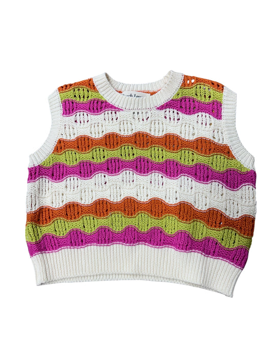 Multi wavy crochet sweater top