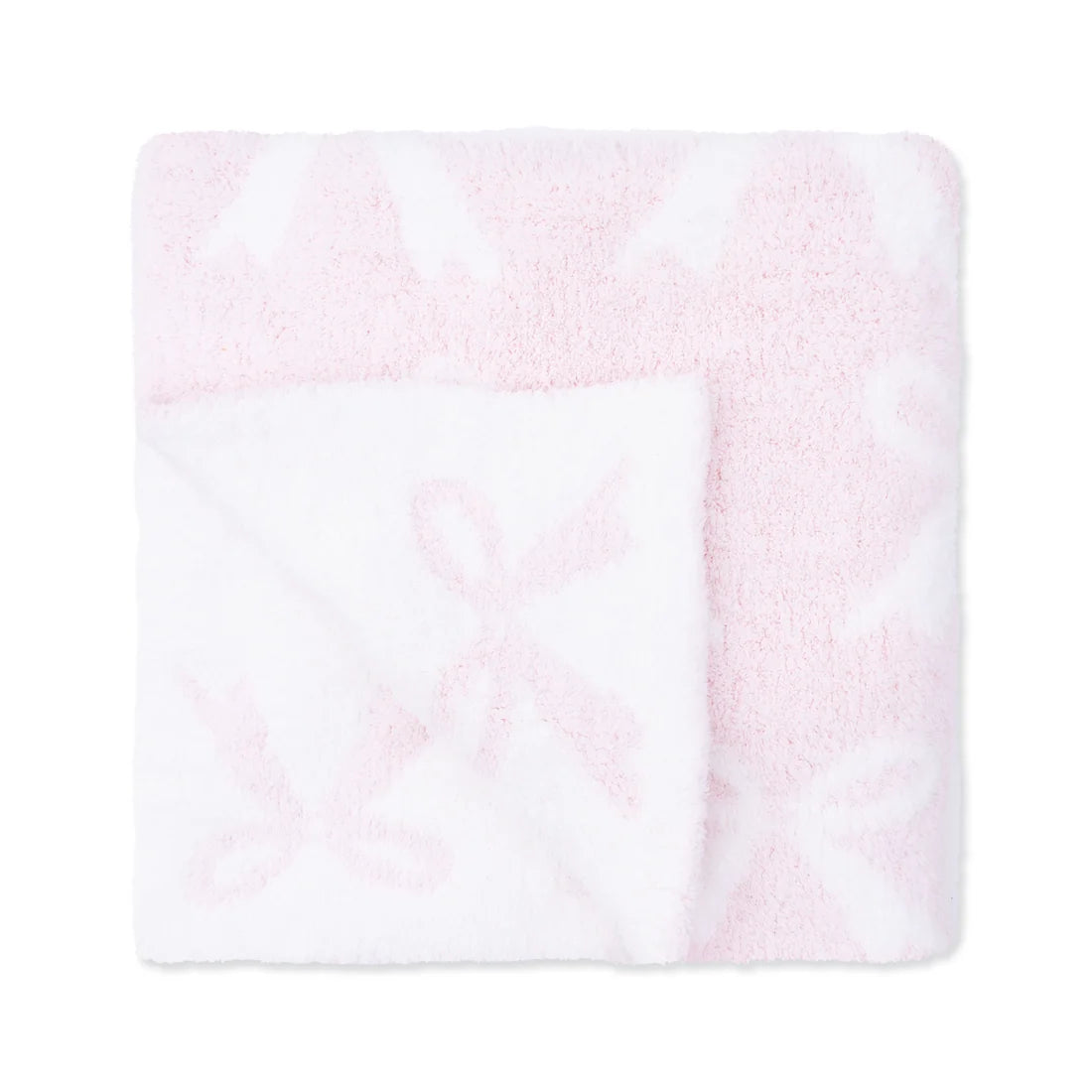 Chenille Pink Bow Blanket
