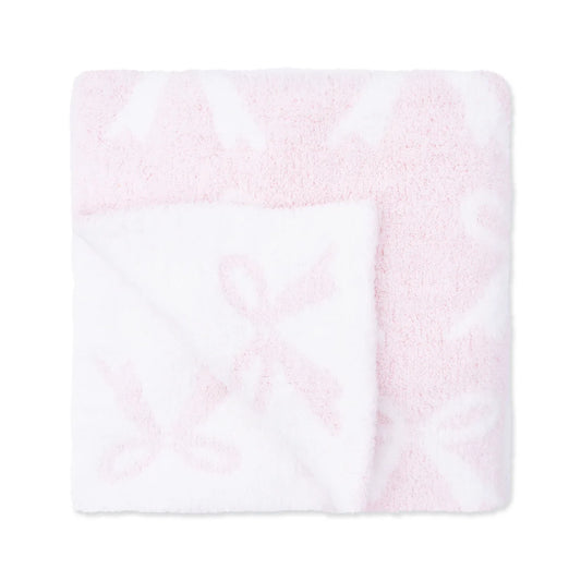 Chenille Pink Bow Blanket