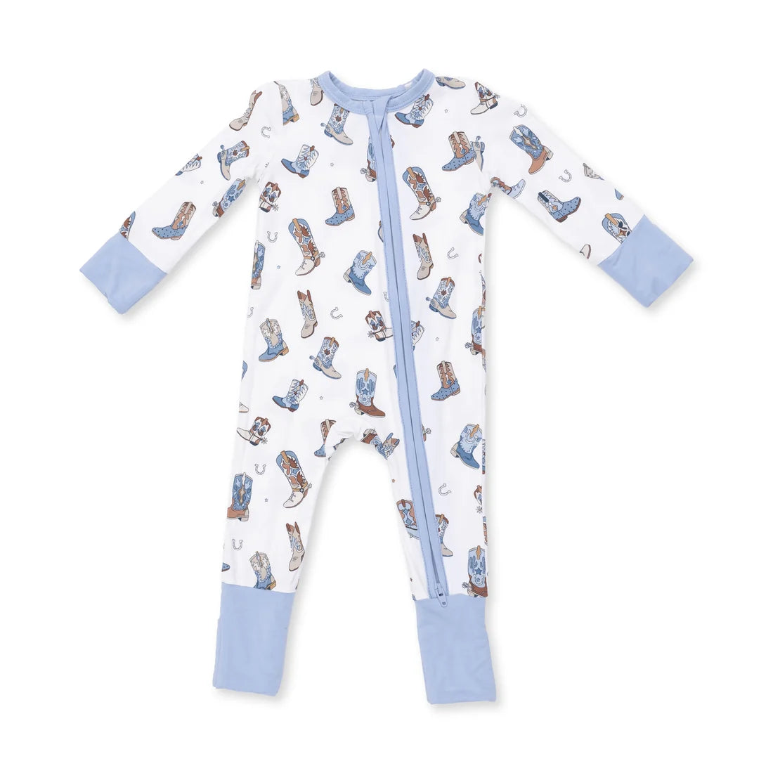 Mini Cowboy Boots - 2 Way Zipper Footie