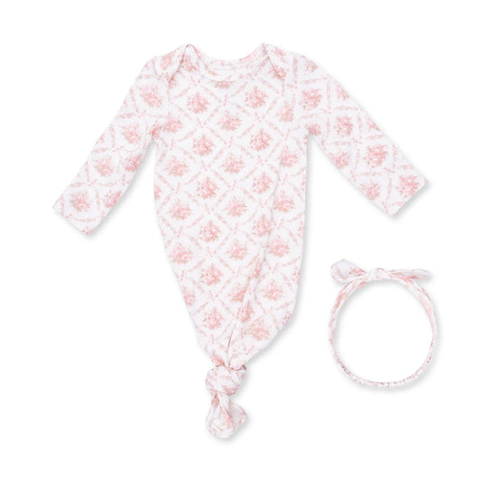 Rose Bow Lattice - Knotted Gown Set