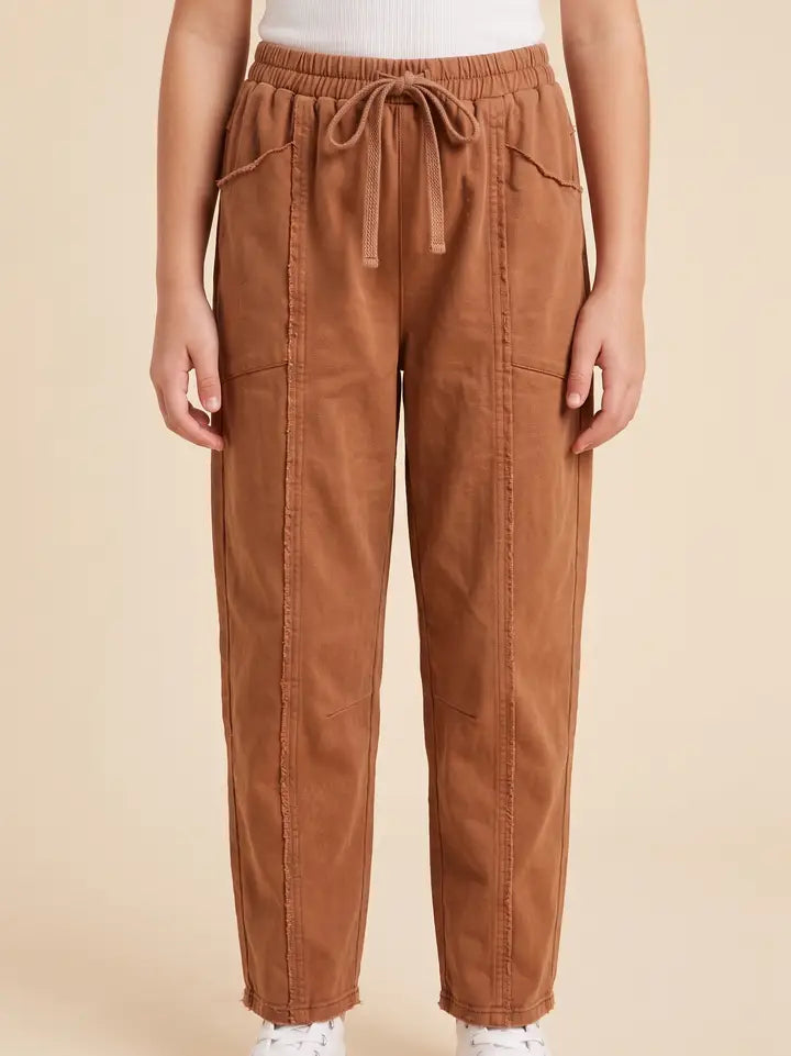 Garment Wash Raw Edge Pants
