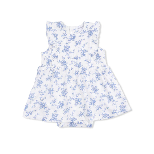 Blue vine floral dress