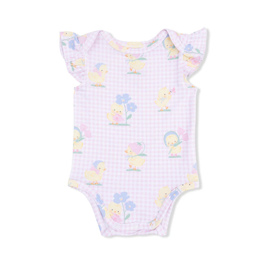 Spring Ducklings Pink Bodysuit