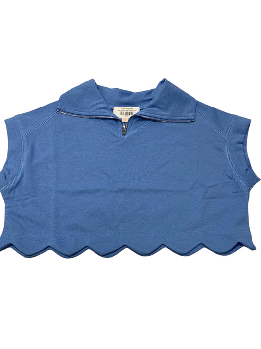 blue scallop top