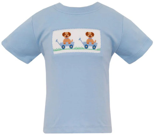 smocked puppy tee