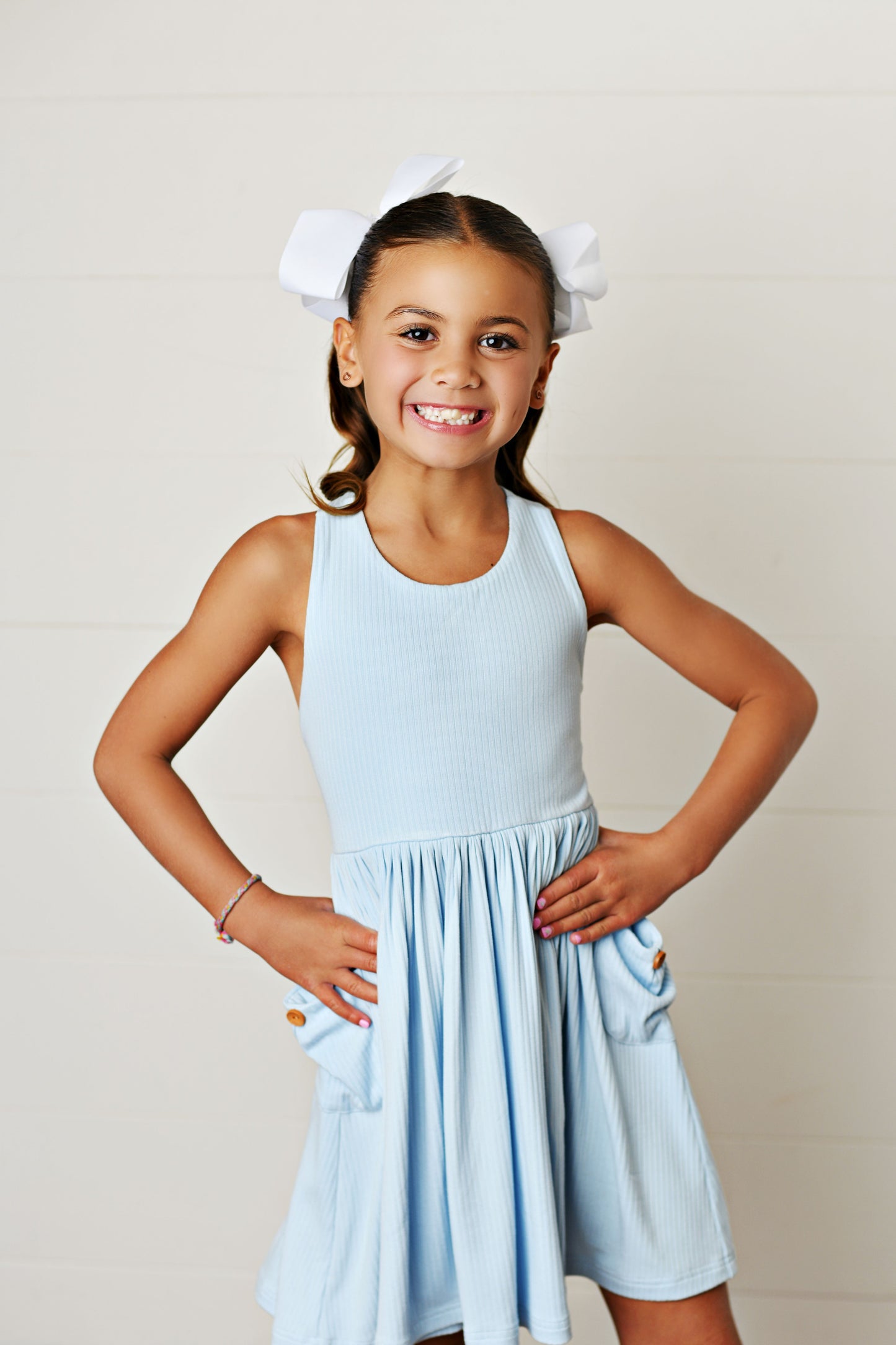 Blue ribbed dress