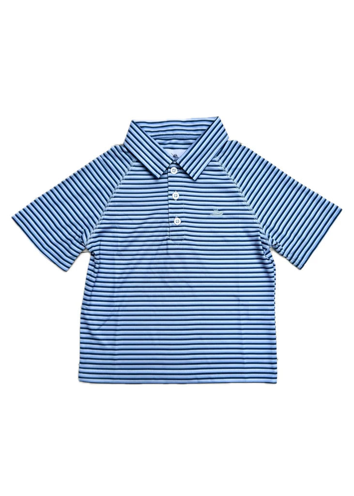 Navy/powder SS polo