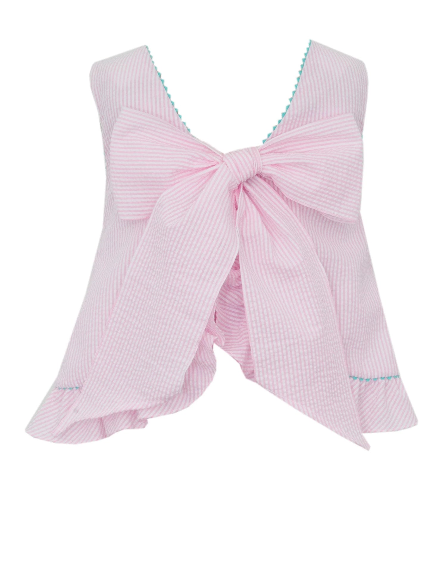 CASTLE BEACH Pink seersucker bloomer set