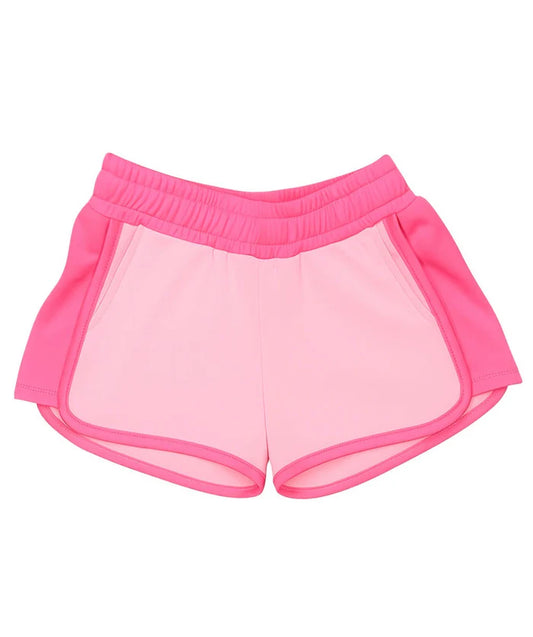 Pastel pink/candy stretch shorts