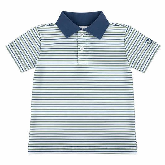 Green striped polo