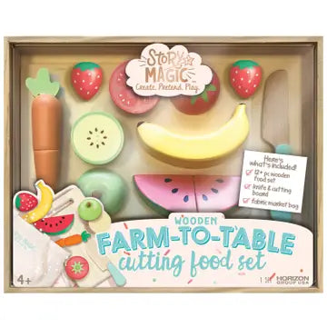 Wooden Cutting Food Pretend Play Playset