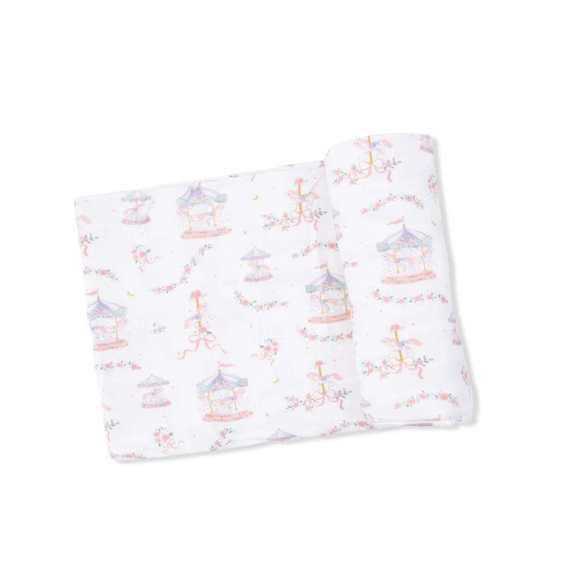 Carousel w/ Bows Swaddle Blanket