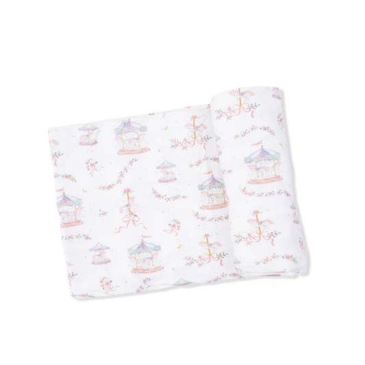 Carousel w/ Bows Swaddle Blanket
