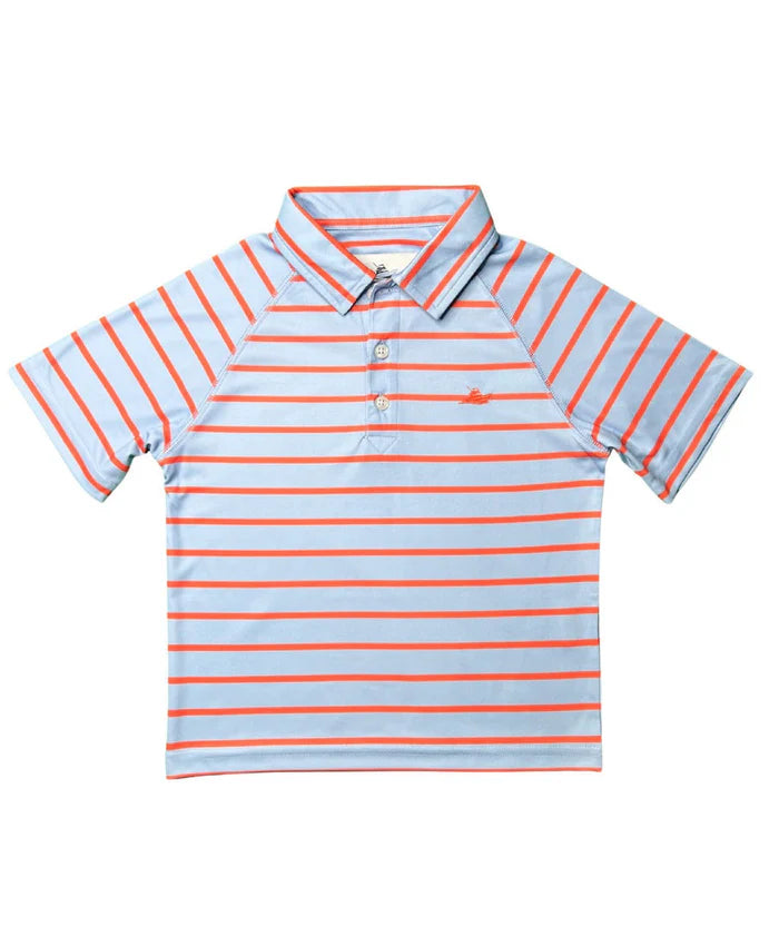 Polo- Serenity/camellia stripe