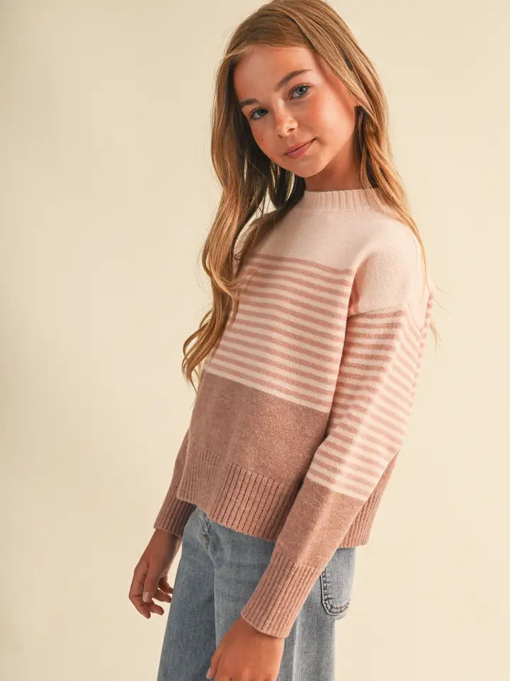 Tween Kids Girls Drop Shoulder Sweater