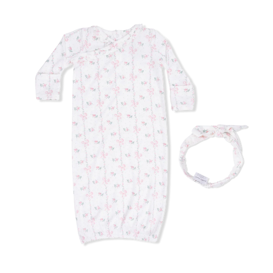Dainty Buds & Bows Gown & Headband