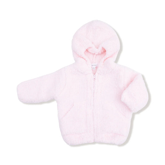 Pink Chenille Hooded Jacket