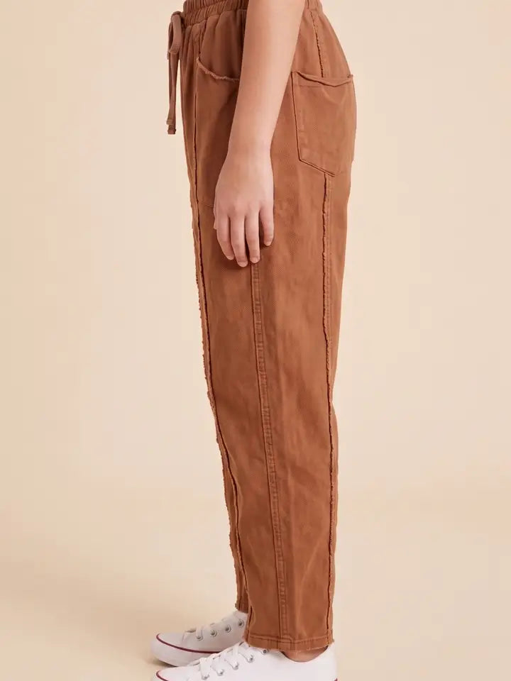 Garment Wash Raw Edge Pants