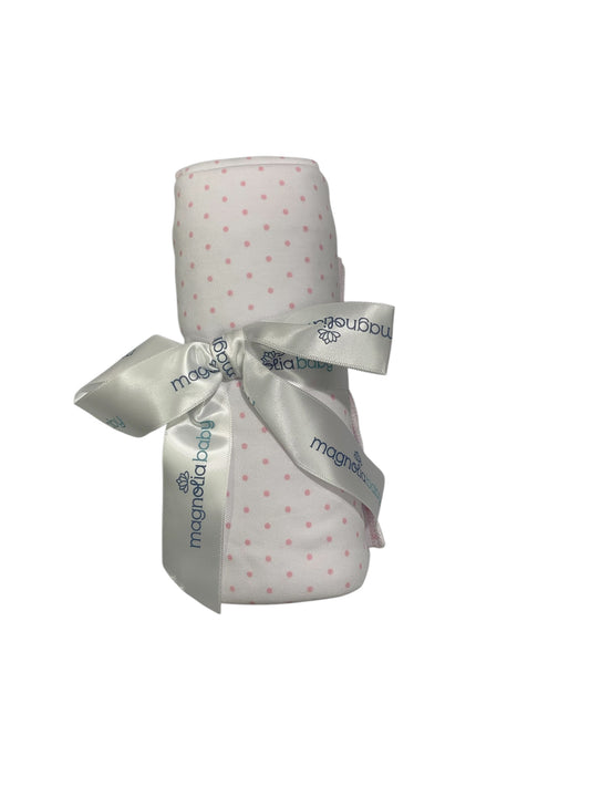 Mini dots pink swaddle blanket