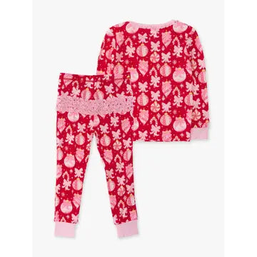 Red Holly/Ornament Bows Pajama Set