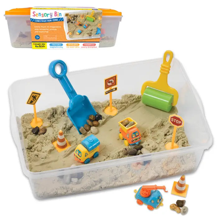 Sensory bin construction zone
