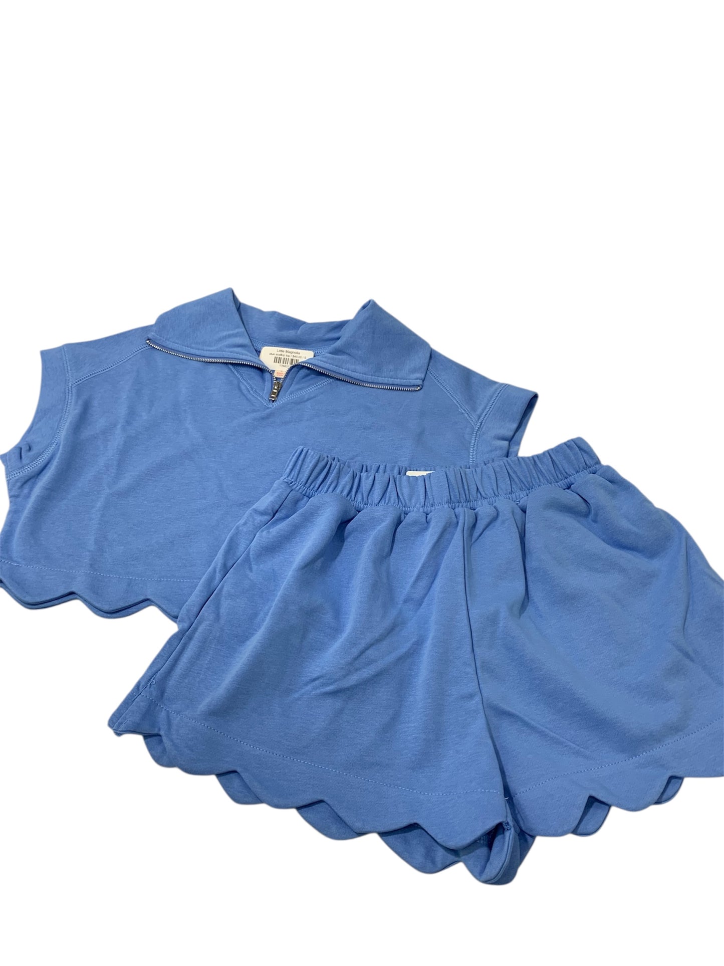 Blue scallop shorts