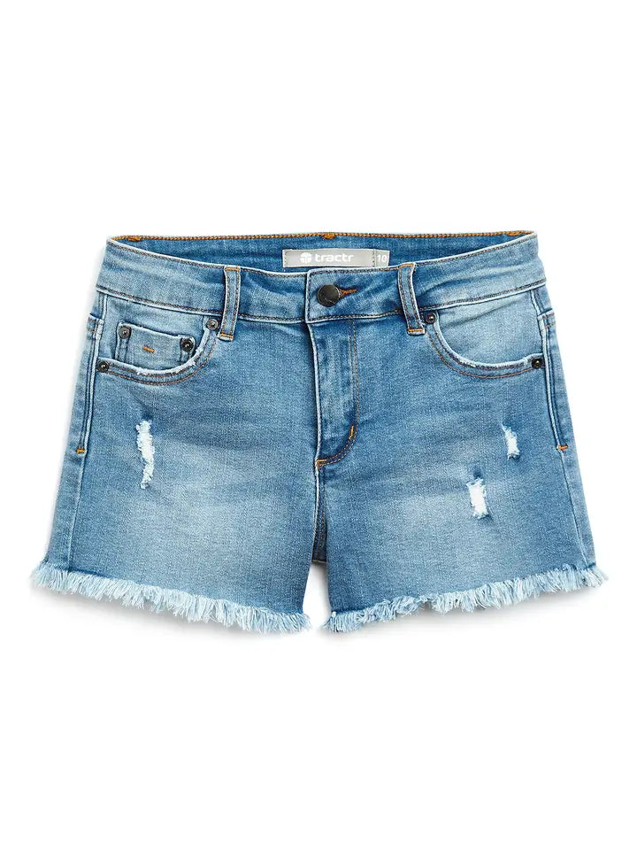 denim fray shorts