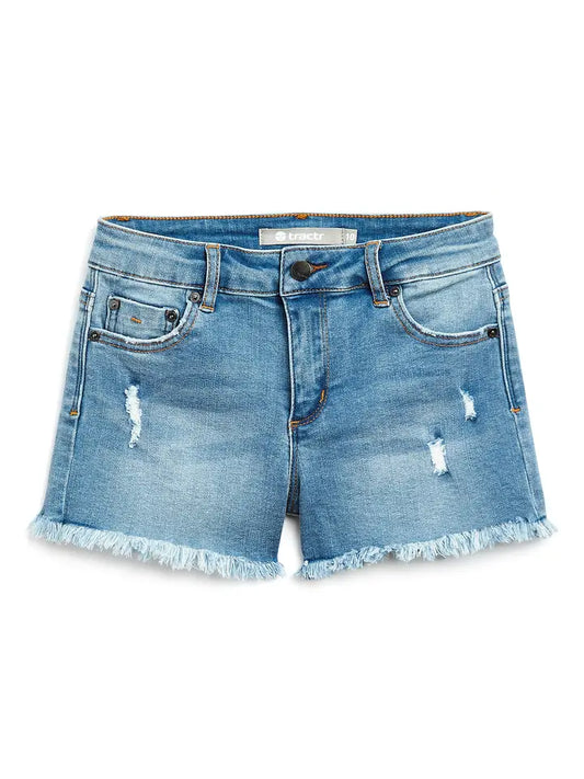 denim fray shorts