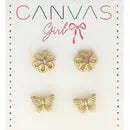 Cleo open flower & Butterfly stud earrings