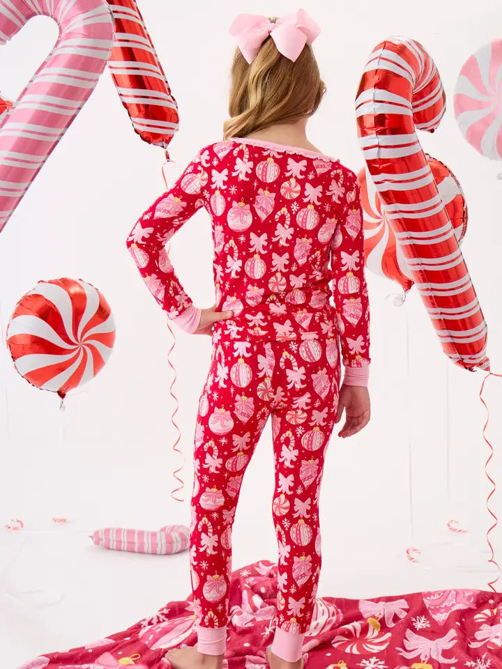 Red Holly/Ornament Bows Pajamas