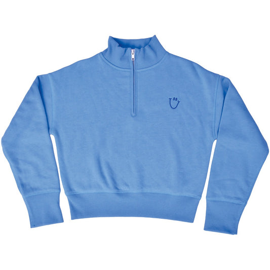 Happy Faces Blue 1/4 Zip