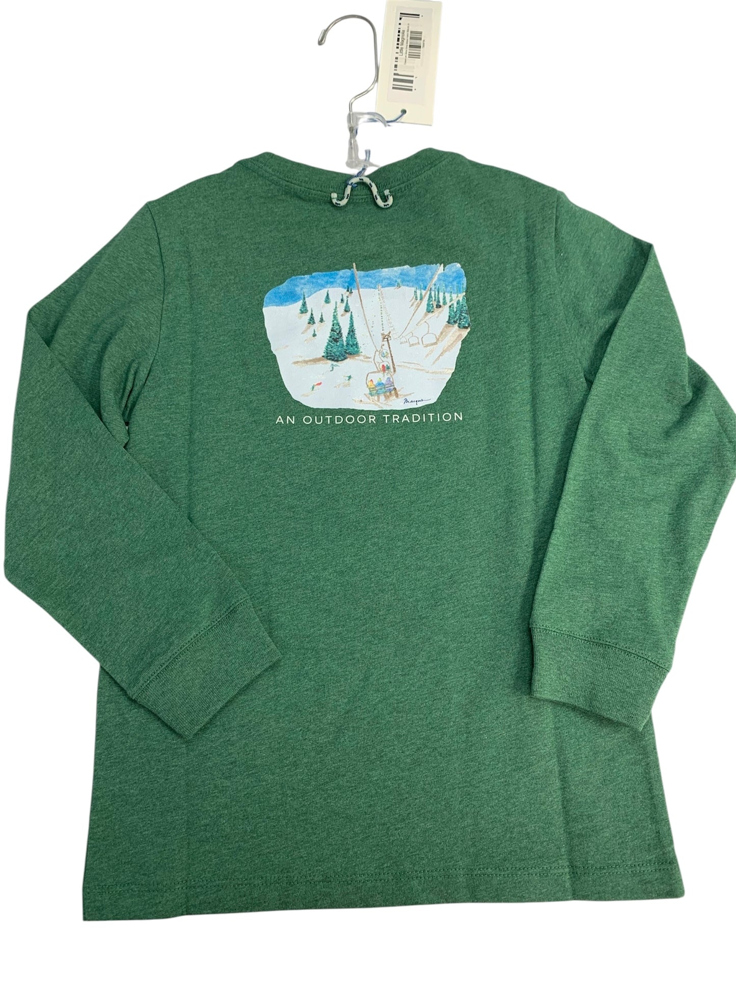 Green ski slope long sleeve t-shirt
