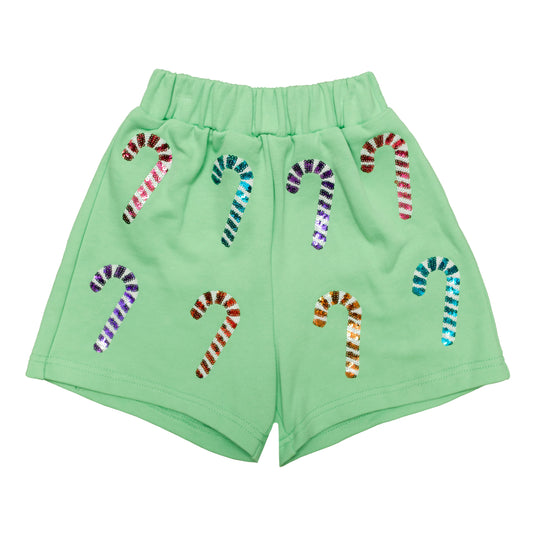 Sequin candy cane shorts