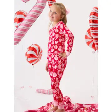 Red Holly/Ornament Bows Pajamas