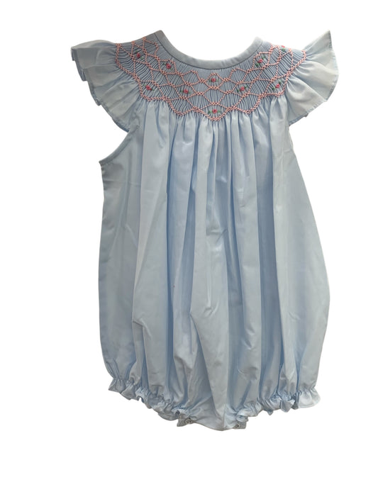 Blue rosebuds romper