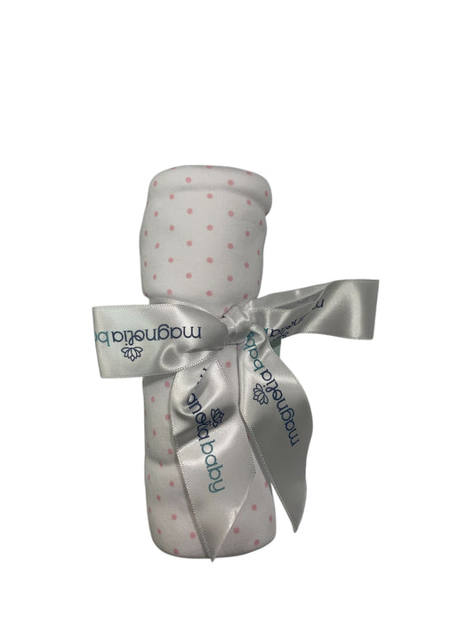 Mini dots pink burp cloth