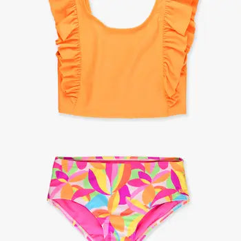 Neon Tropical Adventure Waterfall Tankini 2-Piece Swimsuit