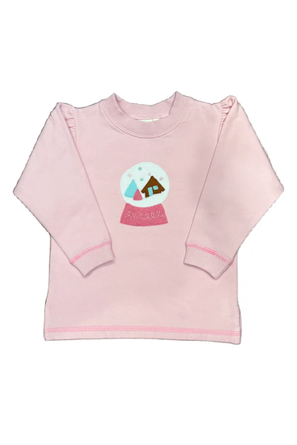 Light pink snow globe sweatshirt