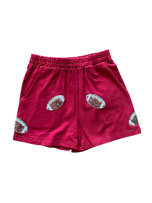 Burgandy Game Day football shorts