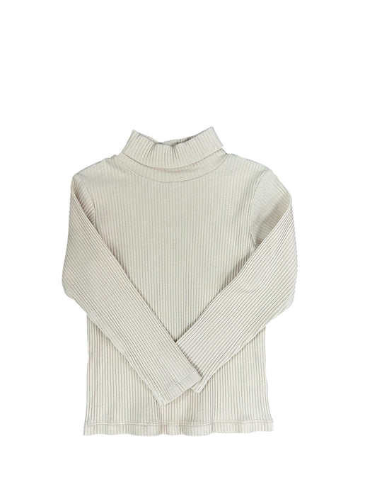 Ribbed Turtleneck-Beige