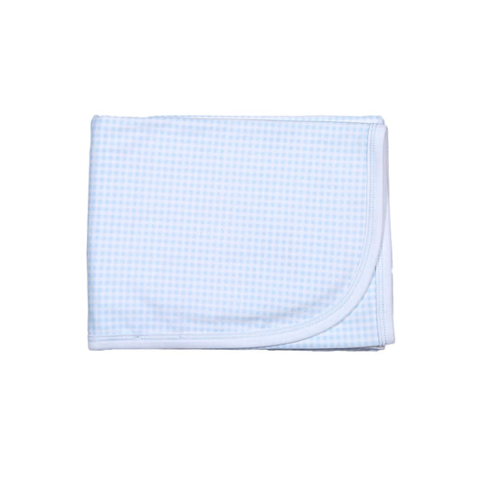 Blue Plaid Receiving Blankets