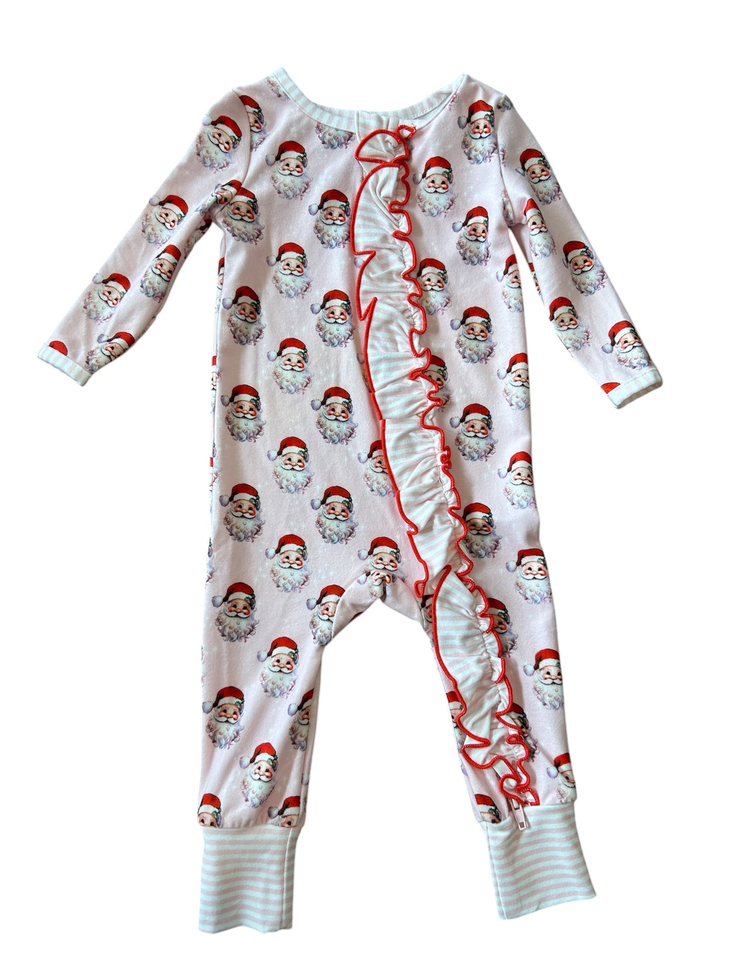 Pink santa zipup layette