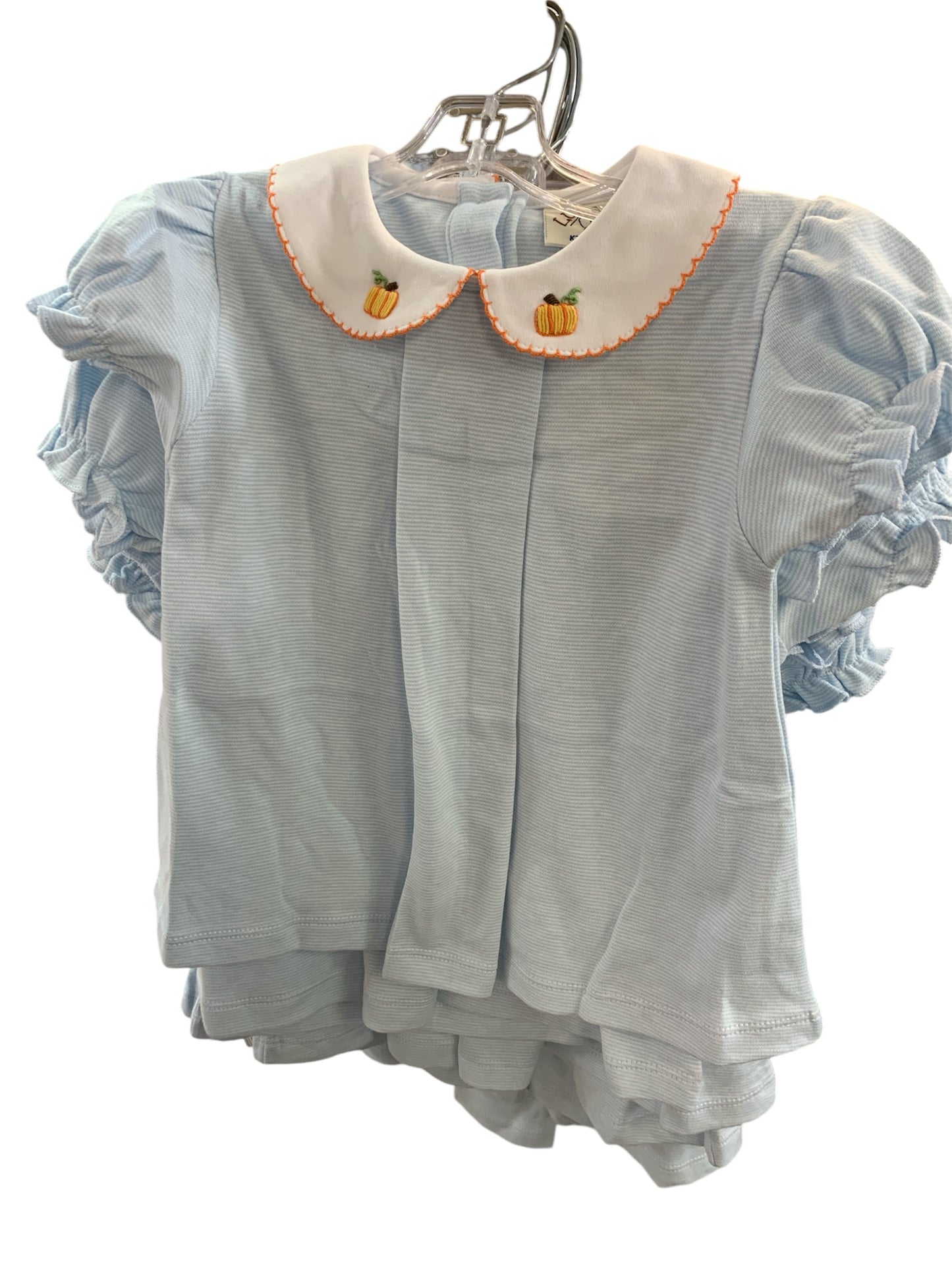 Blue and White Striped Pumpkin Dress
