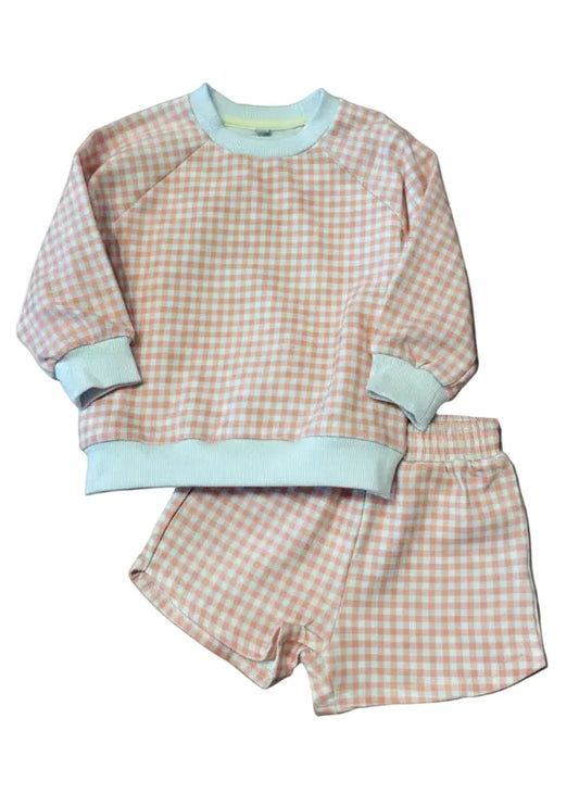 Pink gingham set