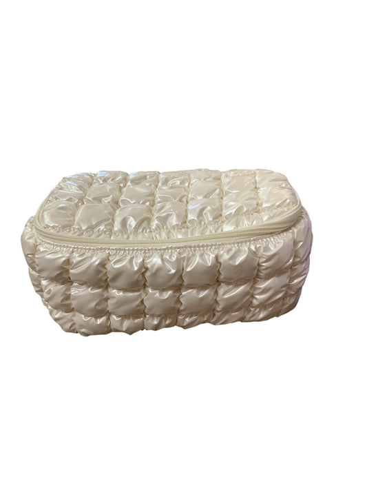 Pearl White Puffer Cosmetic Case