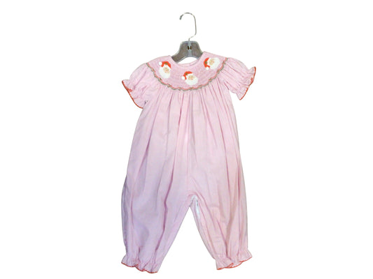 Santa face pink gingham long bubble