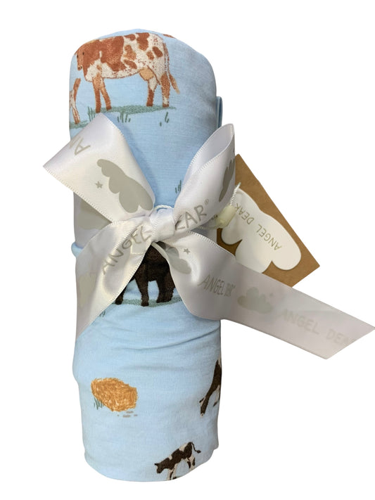 Cow families swaddle blanket