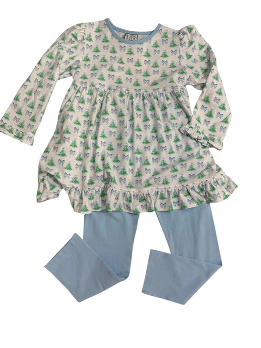 Christmas Tree and bows legging set