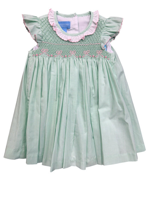Mini gingham green sleevless dress